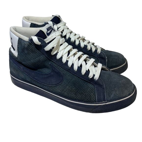 Vintage Nike Blazers SB Poets Lighthouse Blue Suede Sz 11 - Picture 1 of 15